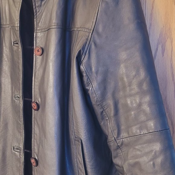 Black leather jacket L - Picture 3 of 12